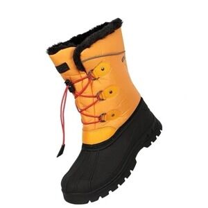 Mountain Warehouse Whistler  Adaptive Snow Boots, Yellow, Big Kids Size 6 NEW